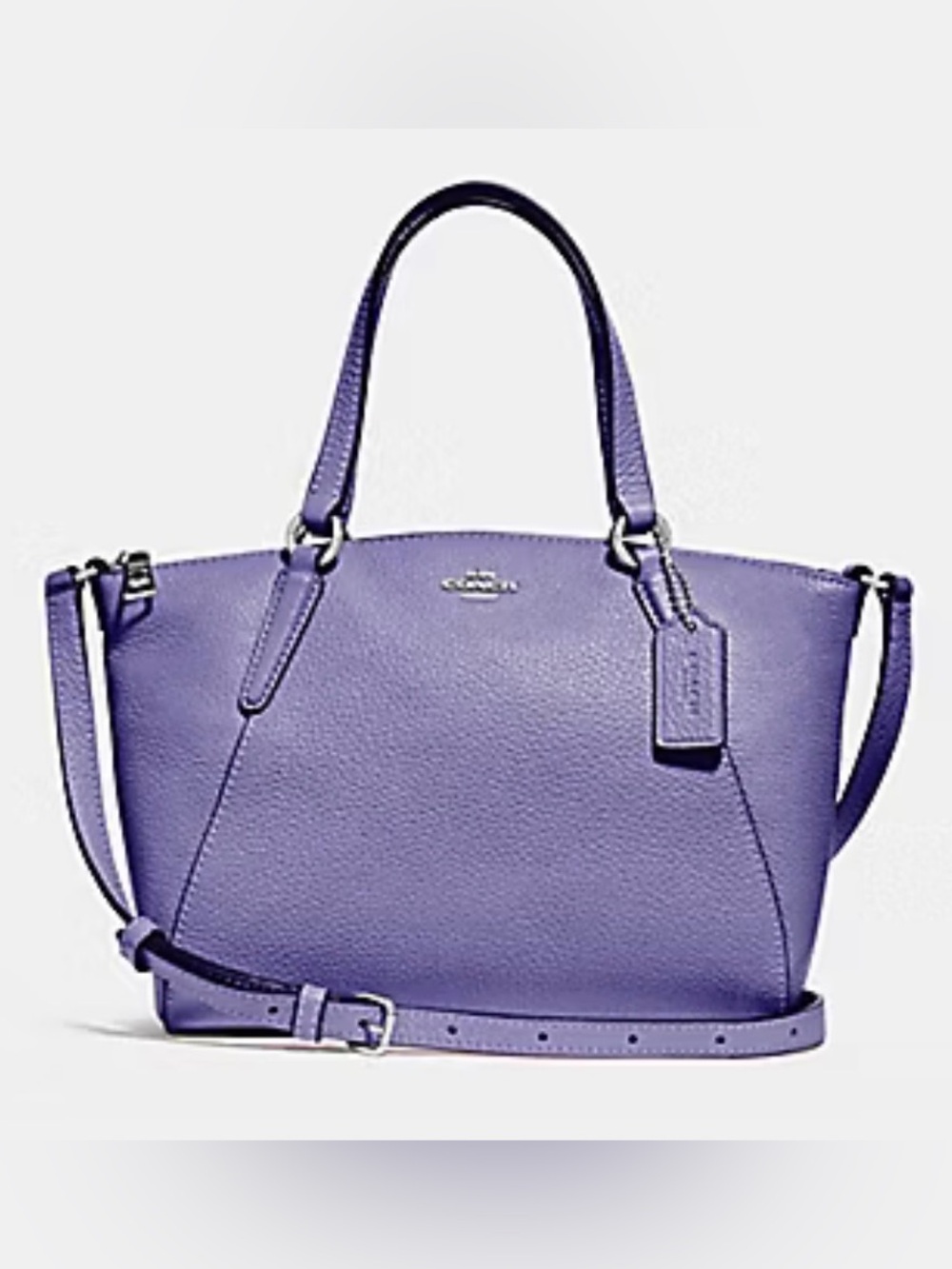 Coach Mini Kelsey Satchel F28994 Lilac Purple Pebble Leather Crossbody